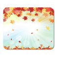 thumbnail image 1 of Red Autumn Falling Maple Leaves on Sky Rays Mousepad Mouse Pad Mouse Mat 9x10 inch, 1 of 3