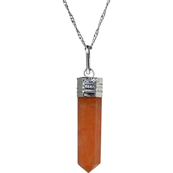 Red Aventurine Crystal Point Pendant Necklace