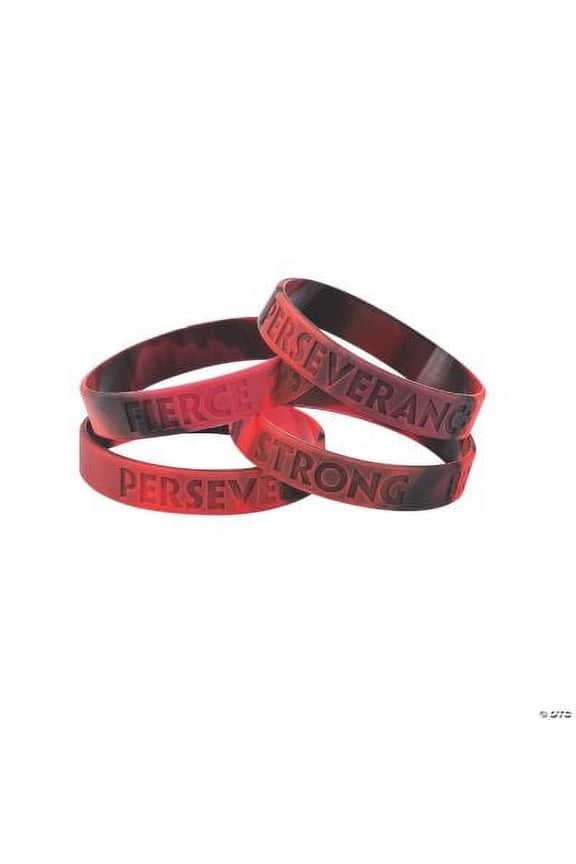 Red Awareness Ribbon Camo Silicone Bracelets, Awareness, Jewelry, 12 Pcs