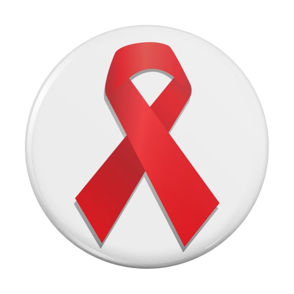 Red Awareness Ribbon Drug Free HIV AIDS Kitchen Refrigerator Locker Button Magnet