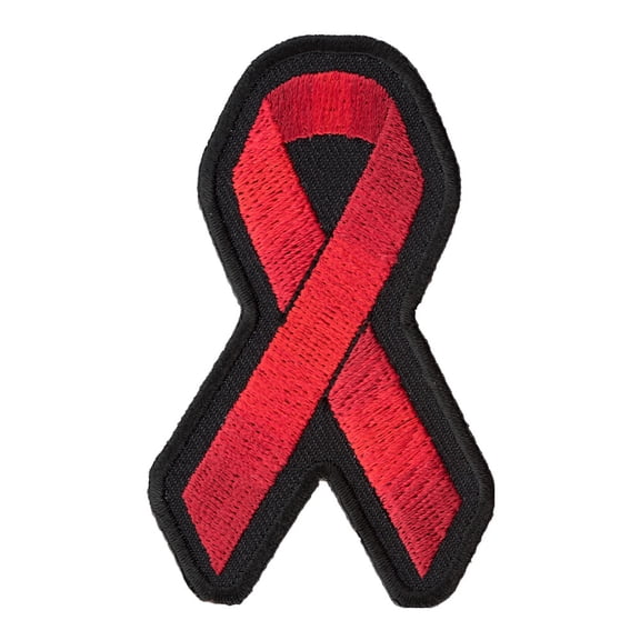 Red Awareness Ribbon Patch, Support Patches