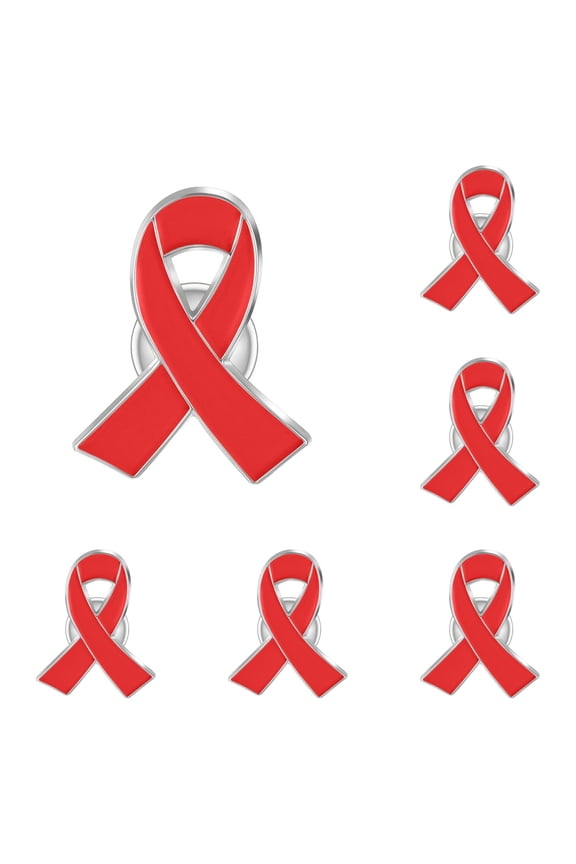 Red Awareness Ribbon Pin for Women, Cancer Awareness Brooch Shawl Clip, Ribbon Pin for Decoration, Inspiring Accessory for Health Reminder and Self Care (10 Pcs)