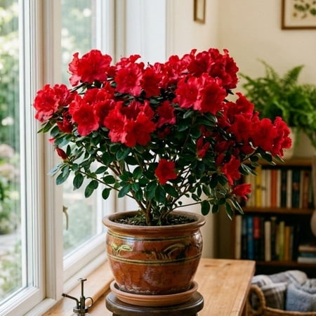 Red Azalea Live Flowering Plants, 4-6 Inch Outdoor Potted, Shrub Azalea Perennial Plant