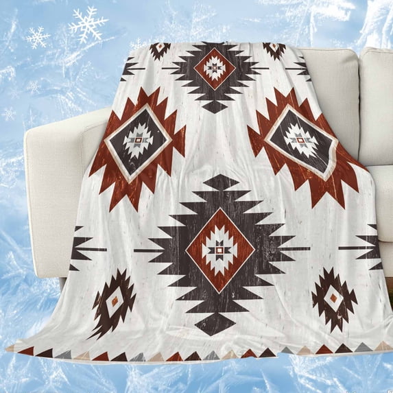 Red Aztec Cooling Blanket,Lightweight Breathable Summer Throw Blanket with Double Sided Cold Effect,Southwest Boho Abstract Geometric Aesthetic Picnic Blankets Bed Sheet for Hot Sleepers 60"x80"