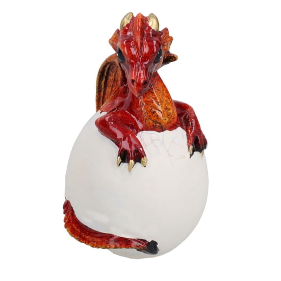 Red Baby Dragon Egg Hatching Resin Fantasy Sculpture Statue Ornament Figurine