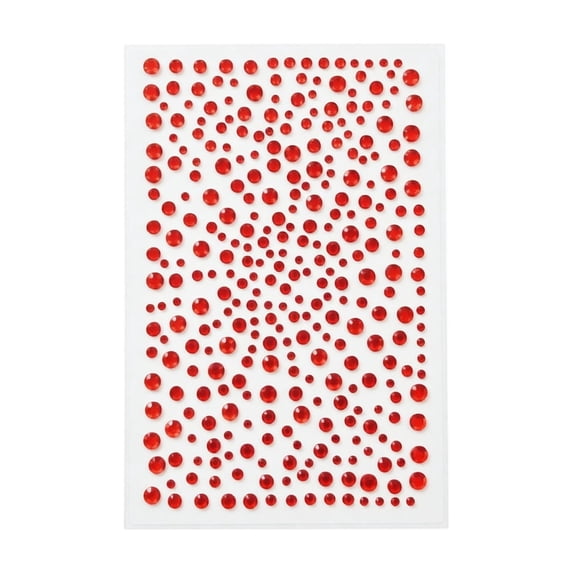 Red Baby's Breath Rhinestone Stickers, 3D Self Adhesive Gem Decals for DIY Crafts Wedding Decor Phone Case Scrapbooking, Sparkling Plastic Jewel Accents