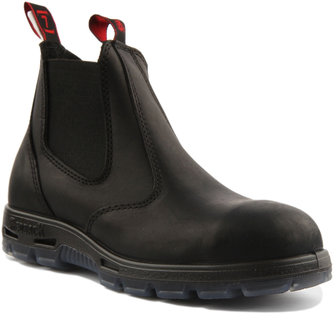 Red Backing Red Back Usbbk Unisex Leather Safety Boot With Steel Toe In Black Size ...