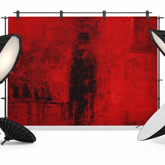 Red Backdrop for Photography,Fabric Photo Background Backdrop,Retro Oil Painting Modern Abstract Art Aesthetics Photo Booth Background for Portrait Photoshoot Video Wedding Decoration Banner 10x8ft