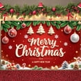 thumbnail image 1 of Red Background Merry Christmas Banner Gold Ornaments Happy New Year Display Snowflake Design Christmas Tree 2026 Holiday Backdrop for Christmas Party New Year Eve Home Celebration, 1 of 9