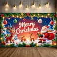 thumbnail image 1 of Red Background Merry Christmas Banner Snowflake Pattern Xmas Display Christmas Ornaments Gift Boxes Christmas Backdrop for Christmas Party Holiday Decoration Indoor Celebration, 1 of 9