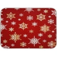 thumbnail image 1 of Red Background Snowflakes Dish Drying Mat for Kitchen Counter, Absorbent Reversible Dish Draining Mat,Rack Pad for Countertop, 18 x 24 Inches, 1 of 7
