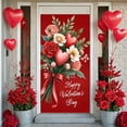 thumbnail image 1 of Red Background Valentine's Day Banner Heart Shape Romantic Backdrop Rose Flowers Pink Heart Love Display for Valentine's Day Party Romantic Dinner Anniversary Celebration, 1 of 9