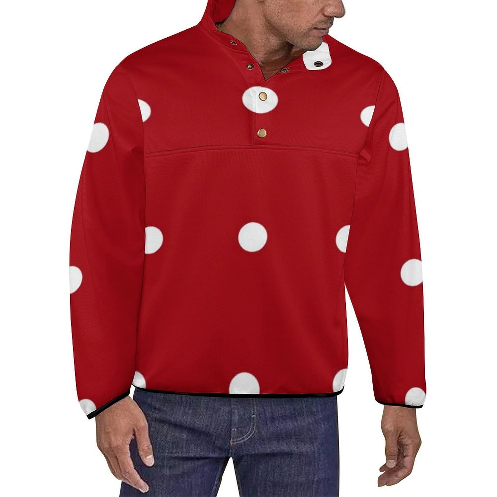White And Green Polka Dot Men's Sweatshirt
