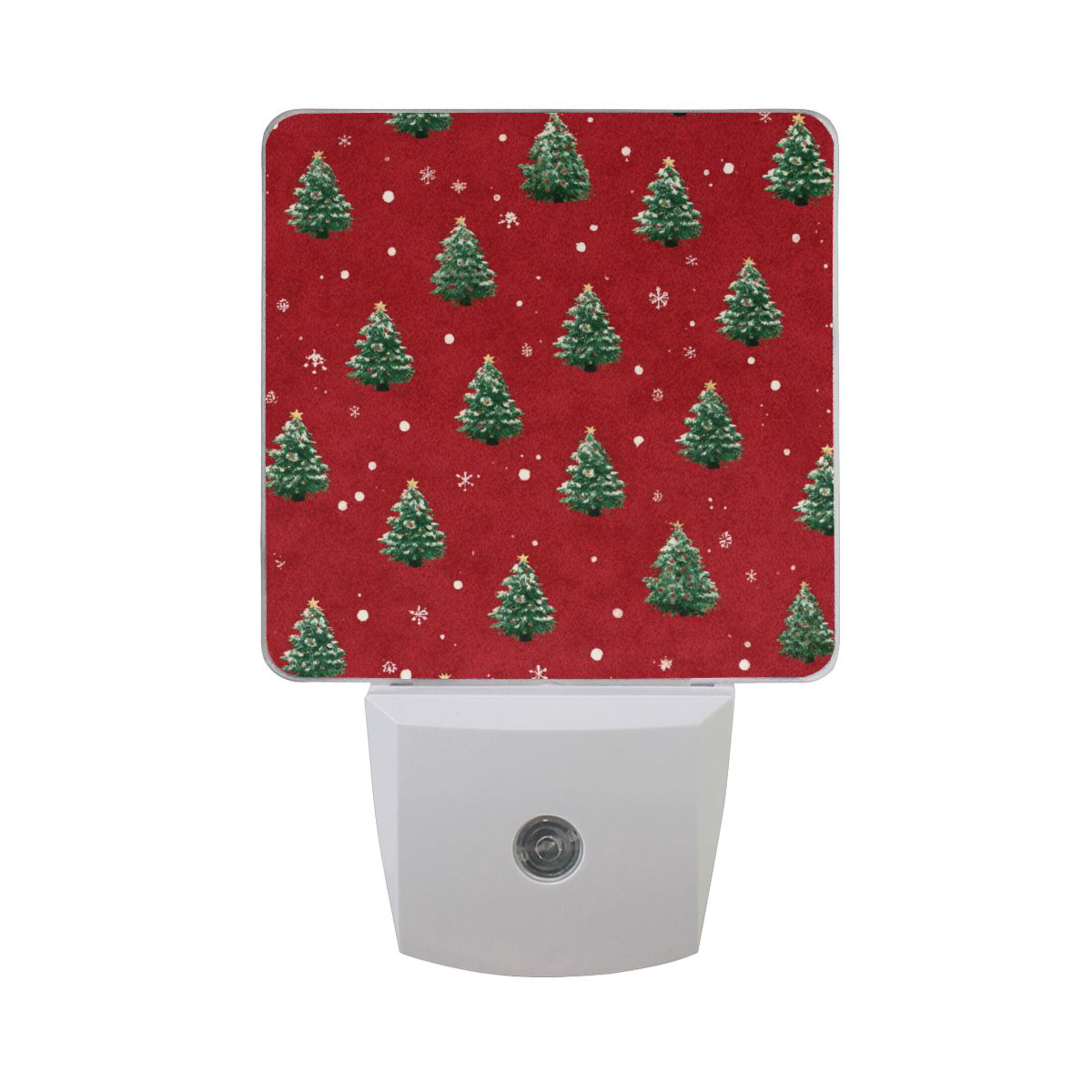 Christmas Tree Sensor Red Background with Small Christmas Tree LED Night Light Sensor Lamp ...