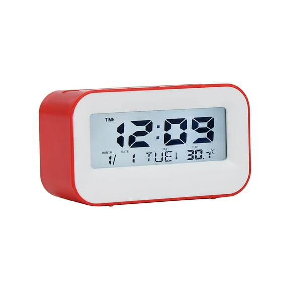 Red Backlight Alarm Clock Digital Electronic Clock Perpetual Calendar Function Bedside Table Alarm