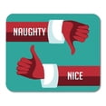 thumbnail image 1 of Red Bad Flat Santa Claus Giving The Thumbs Up Down Depending on Whether You were Naughty Nice This White Mousepad Mouse Pad Mouse Mat 9x10 inch, 1 of 3