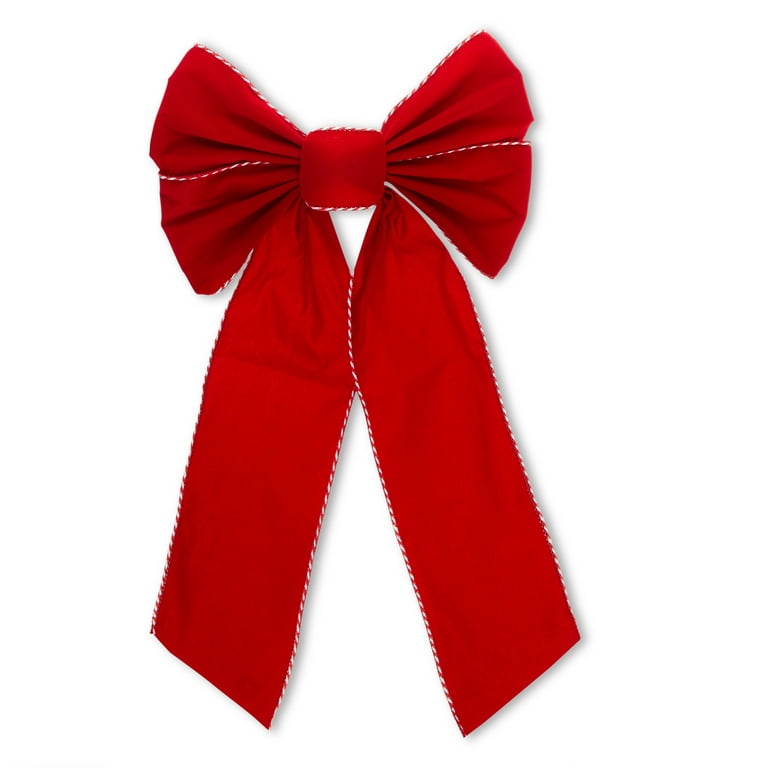Red Baker Twine Christmas Wreath Bow, 19.5, by Holiday Time