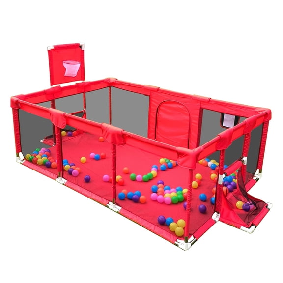 Red Ball Pit Portable Indoor Outdoor Playpen Safety Play Yard Fun Activity Toy