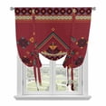 thumbnail image 1 of Red Balloon Curtains for Bedroom/Front Door/Bathroom, Boho Vintage Ethnic Tribe Abstract Art Retro Tie Up Curtains 63 Inch Length Light Filtering Kitchen Curtains Shades for Windows 46"x63", 1 of 8