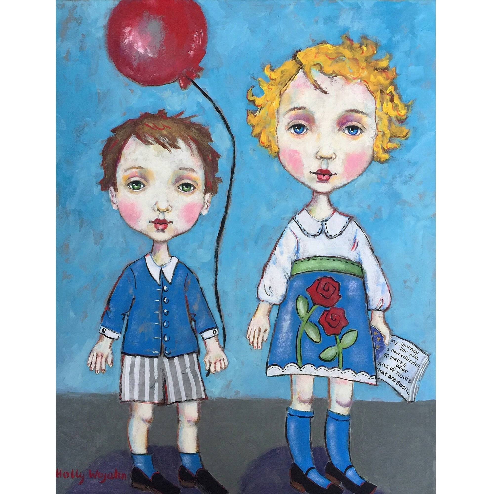 "Red Balloon" Painting Print on Wrapped Canvas