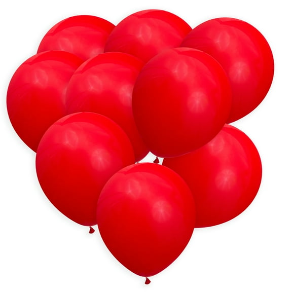 Red Balloons 100 Pack, 12 Inch Red Latex Balloons (with Ribbon), Red Balloons Pack For Birthdays, Valentine's Day, Weddings, Baby Showers, Holidays