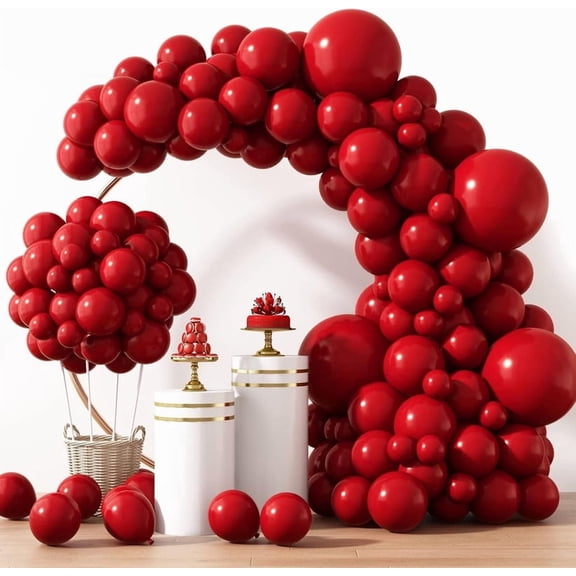 Red Balloons 100 pcs Red Balloons Sizes 12 Inch for Garland Arch, Premium Latex Balloons Red Birthday Decorations Wedding Valentine's Day Baby Shower Party Decor