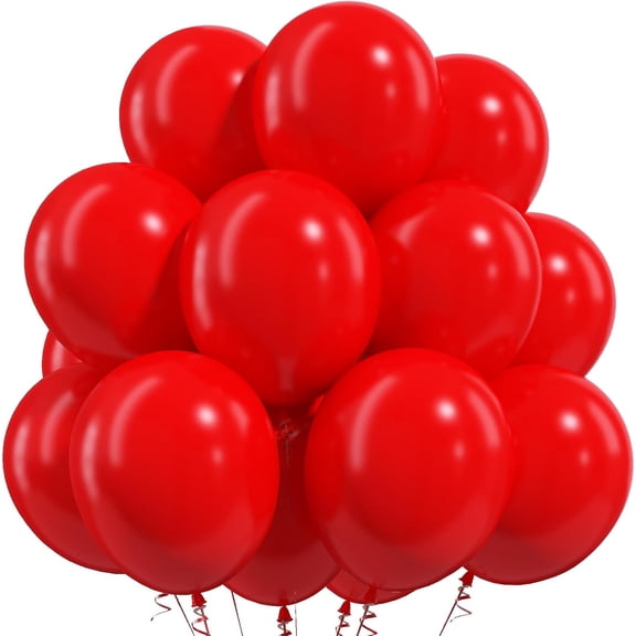 Red Balloons, 50Pack 12 Inch Matte Red Latex Party Balloons for Valentine's Day Anniversary Cherry Birthday Graduation Casino Patriotic Party Decorations