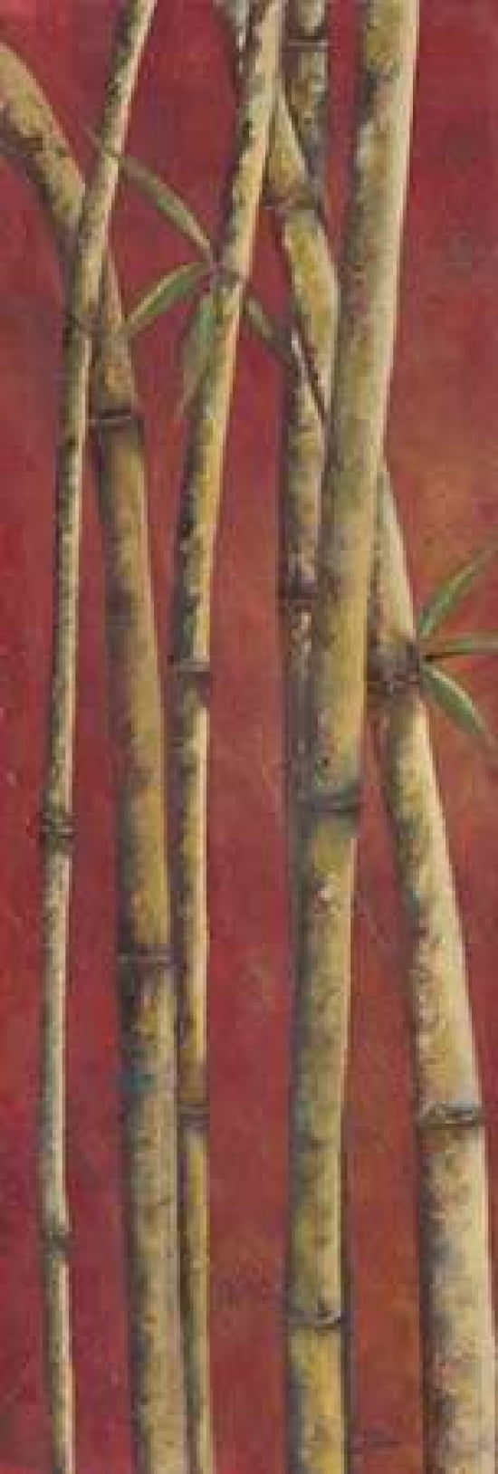 Red Bamboo II Canvas Art - Patricia Pinto (12 x 36)