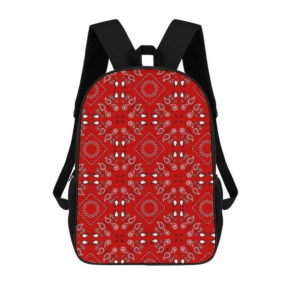 Red Bandana 3D Print 17in adolescent backpack Bags Laptop