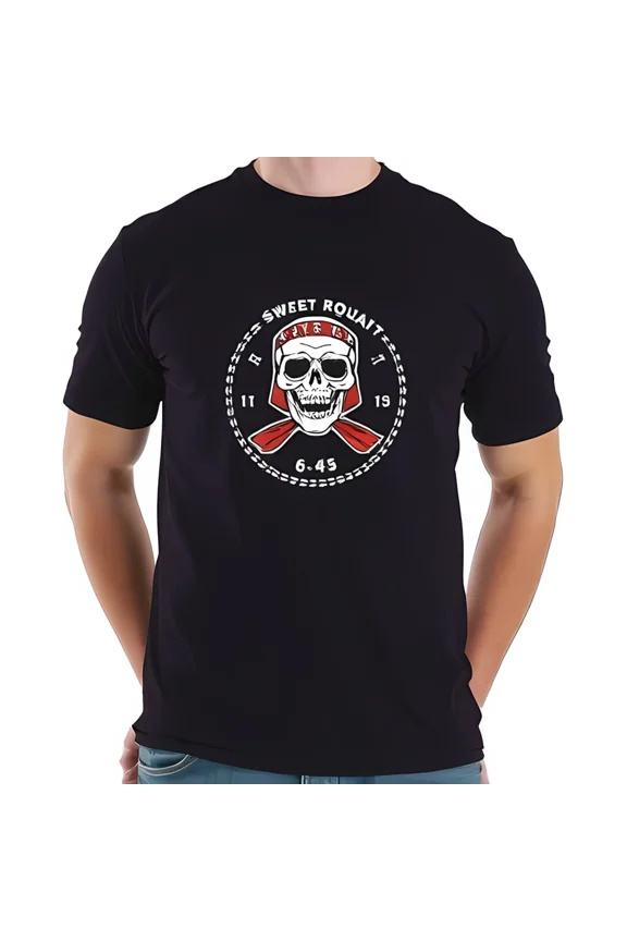 Red Bandana Chain Vintage Inspired Edgy Retro Motorcycle Vibe Unisex T-Shirt, up to size 5XL