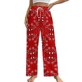 thumbnail image 1 of Red Bandana Pajamas For Women Loose Retro Night Pajama Pants Comfortable Sleepwear Bottoms Homewear, 1 of 6