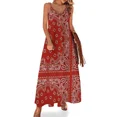 thumbnail image 1 of Red Bandana Sleeveless Dress dress woman 2025 women's clothing korea stylish beach outfits for women, 1 of 5