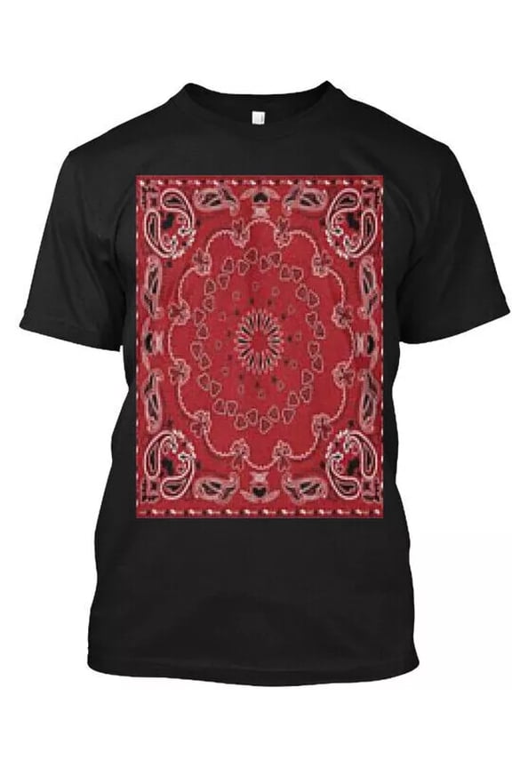 Red Bandana T-Shirt Made in the USA Size S to 5XL