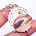 thumbnail image 1 of Red Banded Agate - Botswana Designer 925 Sterling Silver Pendant 1.95" P91995416, Beautiful Jewelry For Woman, New Year Sale, Valentin's Day Gift, 1 of 2