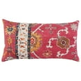 thumbnail image 1 of Red Banded Pattern Traditional Lumbar Pillow, 1 of 3