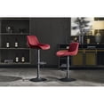 thumbnail image 1 of Red Bar Stools with Mechanical Lifting and Blackening Legs / 360° Swivel, Adapts to Different Heights, 1 of 7