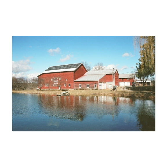 Red Barn, Elizaville - New York Photography Farmhouse Rustic Rural Barn Landscape Architecture Unframed Wall Art Print 4 x 6 inches