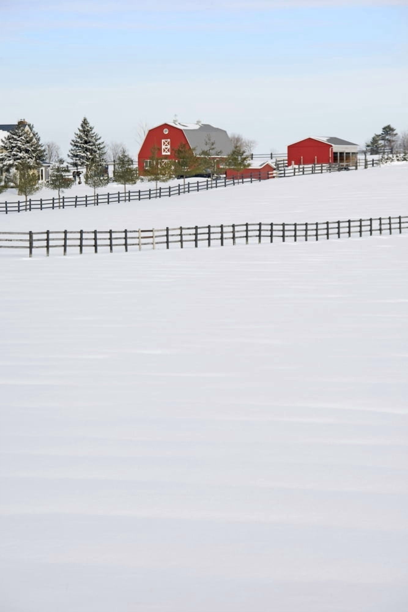 Red Barn In Winter Near Zephyr Ontario Canvas Art - Alan Marsh Design Pics (24 x 36)