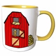 thumbnail image 1 of 3drose, Red Barn Scene, 11oz Two-tone Yellow Mug, 1 of 6