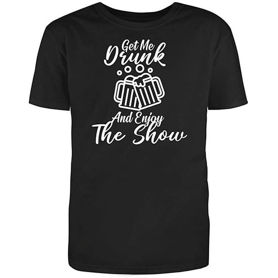 Red Barn Tees " Get Me D**** and Enjoy The Show Men's Cotton Novelty T Shirt Black X-Large