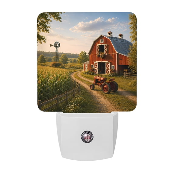 Tree Led Night Light Red Barn Tractor LED Night Light, Country Farmhouse Windmill Green ...