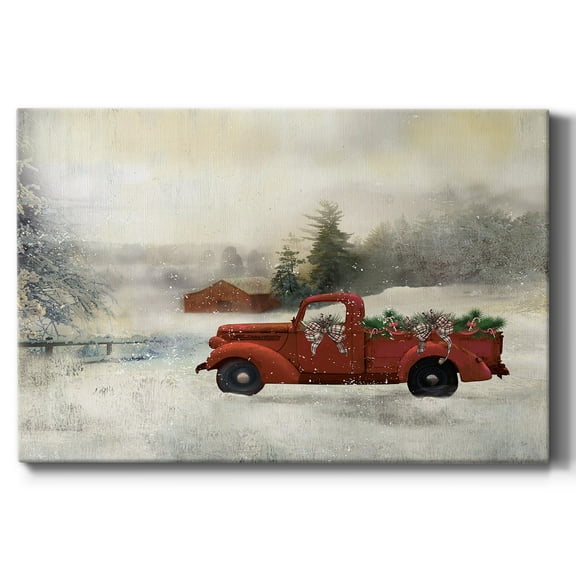 Red Barn Winter- Gallery Wrapped Canvas