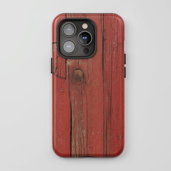 Red Barn Wood For All iPhone Series Protective Phone Case Rustic Distressed Red