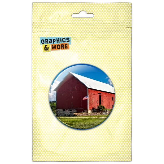 Red Barn in Iowa Refrigerator Button Magnet