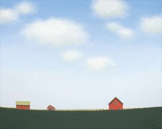 Red Barn on the Old Farmstead Canvas Art - Sharon France (24 x 30)