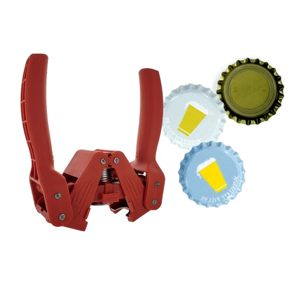 Red Baron Bottle Capper and 144 Count Cold Activated Bottle Caps by Strange Brew