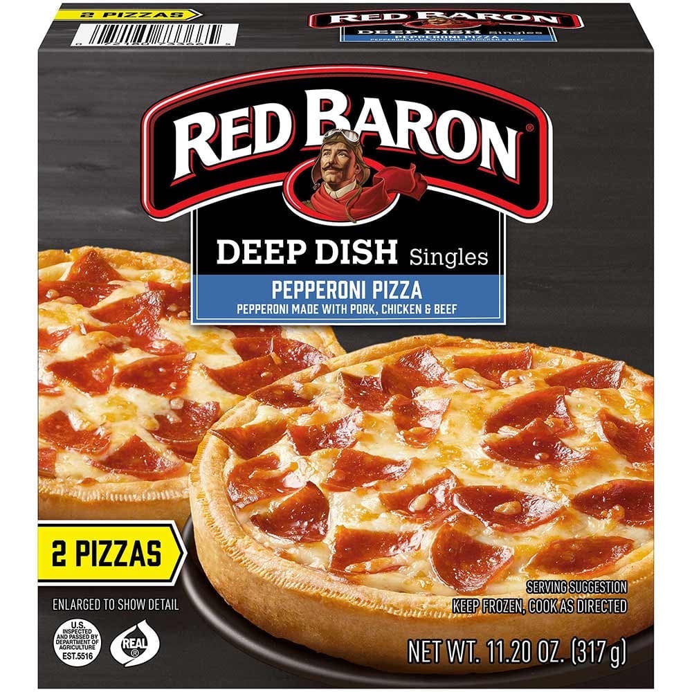 Red Baron Deep Dish Singles Meaty Pepperoni Pizza, 11.2 Ounce