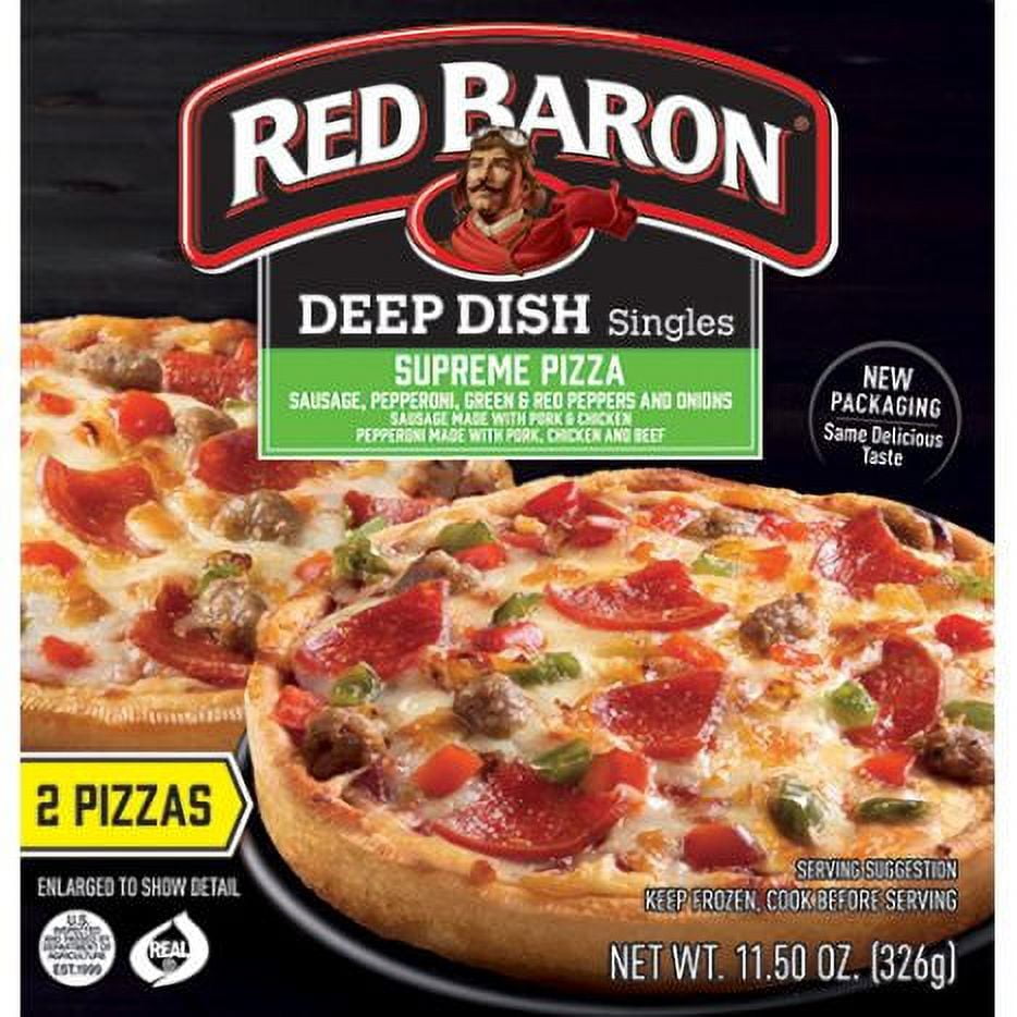 Red Baron Deep Dish Singles Supreme Pizza, 11.5 Ounce - 12 per Case.