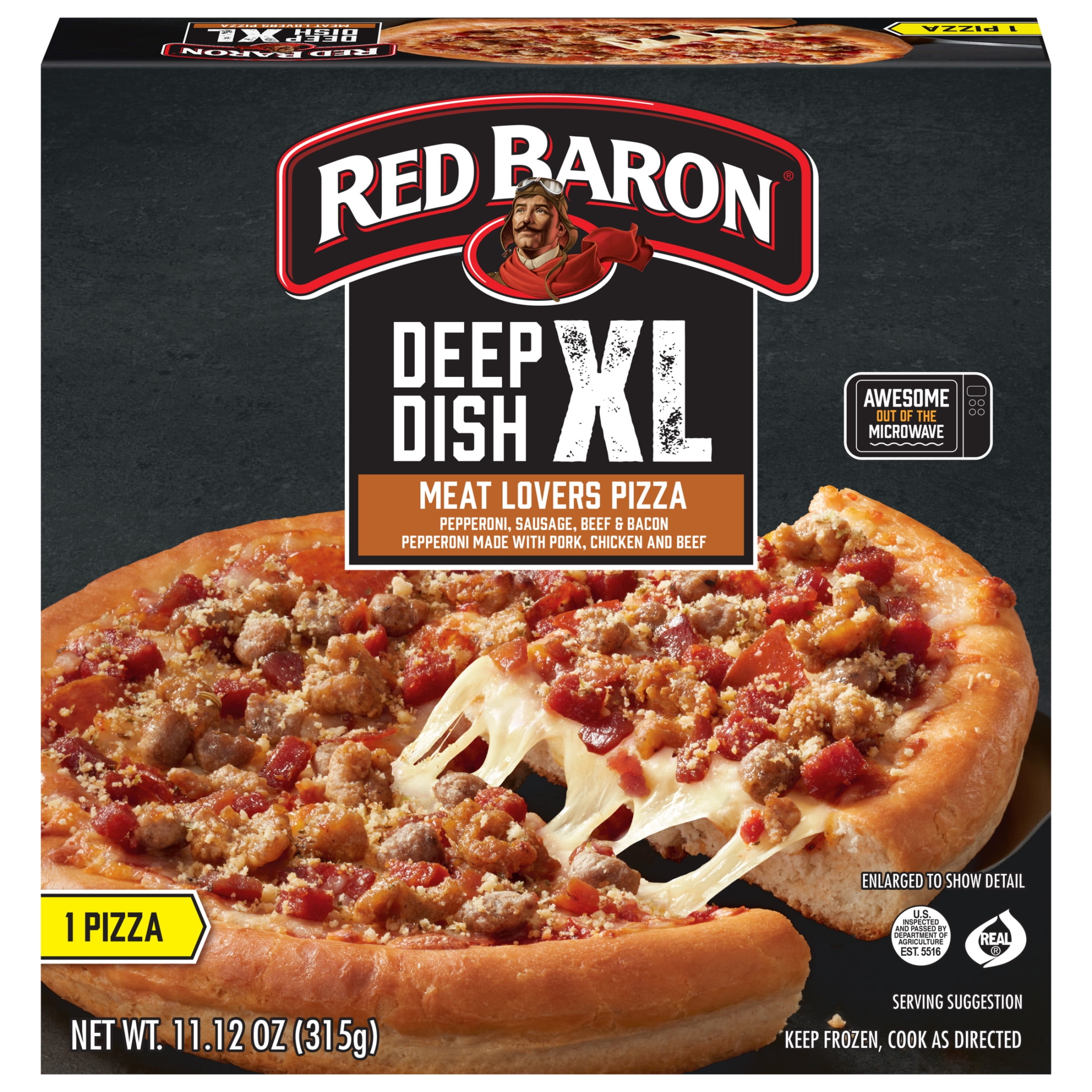 Red Baron Deep Dish XL Super Supreme Frozen Pizza, 11.62 oz