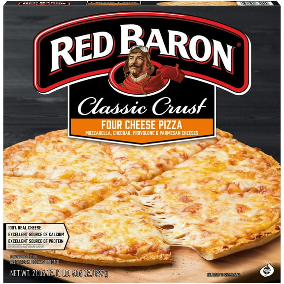 Red Baron Four Cheese Classic Crust Frozen Pizza, 21.06 oz